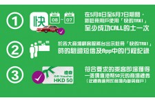 首次用「快的」叫車即送 $50 商場現金券